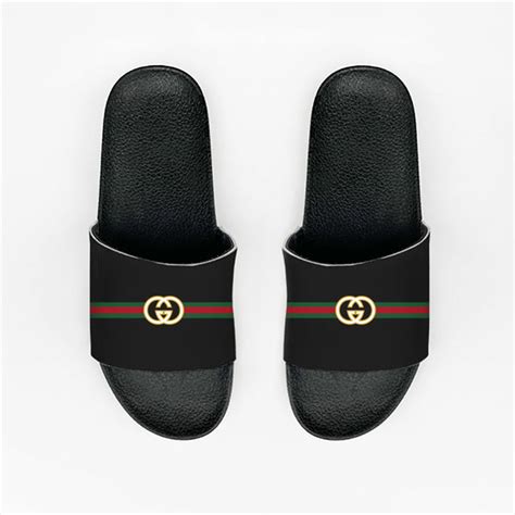 a person with a gucci belt and flip flop|gucci ladies slides.